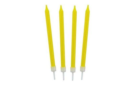 BIRTHDAY CANDLES 8,6 CM 10 PCS YELLOW