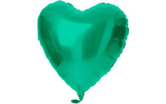 BALÓN FOLIOVÝ SRDCE - MATNÉ ZELENÉ - 45 CM