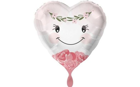 BALÓN FOLIOVÝ SRDCE - NEVĚSTA - SVATBA - ROZLUČKA SE SVOBODOU - 43 CM