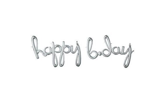 HAPPY BDAY BALÓNEK STŘÍBRNÝ