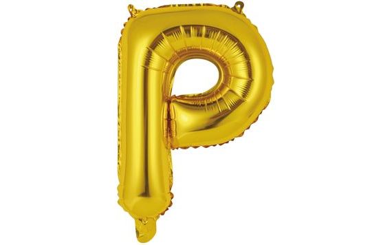 GOLDEN LETTER P BALLOON 40 CM