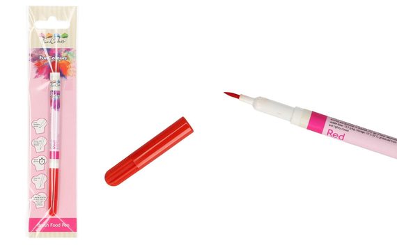 FUNCAKES EDIBLE FUNCOLOURS BRUSH FOOD PEN - RED