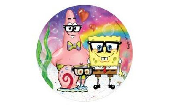 JEDLÝ PAPÍR NA DORT SPONGE BOB 20 CM - DEKORA