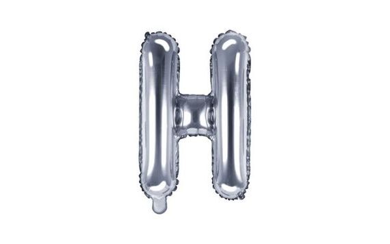 BALLOON FOIL LETTER "H", 35 CM, SILVER (NELZE PLNIT HELIEM)