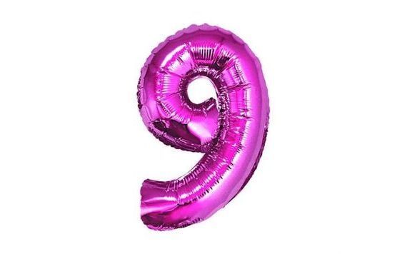 BALÓN FOLIOVÝ ČÍSLICE RŮŽOVÁ 35 CM - 9 (NELZE PLNIT HELIEM)