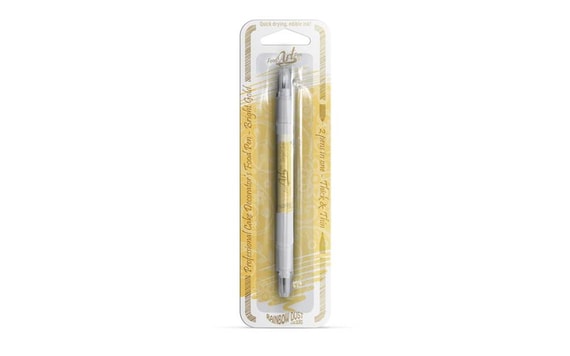 DOUBLE-ENDED COLOURING EDIBLE INK PEN BRIGHT GOLD