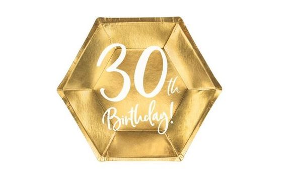 PAPIEROVÉ TANIERE 30 ROKOV - ZLATÉ - 20 CM, 6 KS