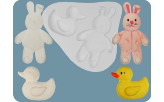 SILICONE MOULD - RABBIT AND DUCK