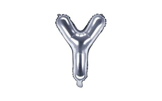 BALLOON FOIL LETTER "Y", 35 CM, SILVER (NELZE PLNIT HELIEM)