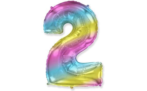 BALÓN FOLIOVÝ ČÍSLICE DUHOVÁ 115 CM - 2