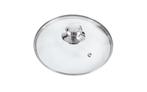GLASS LID WITH STAINLESS STEEL HANDLE, 24 CM