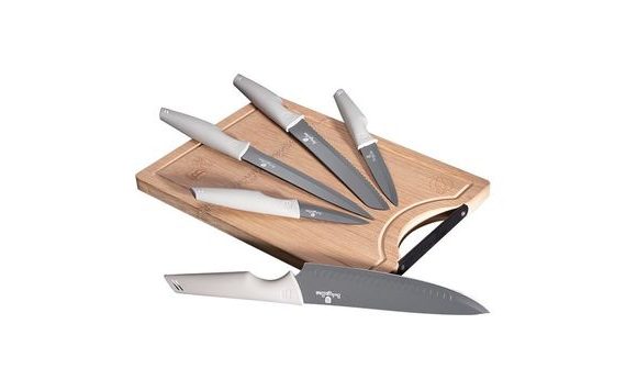 BERLINGERHAUS NON-STICK KNIFE SET + CUTTING BOARD 6 PCS ASPEN COLLECTION BH-2838