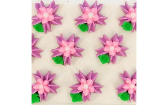 CUKROVÉ DEKORÁCIE – VEĽKÉ KVETY NA PLATÍČKU (9 KS) 2