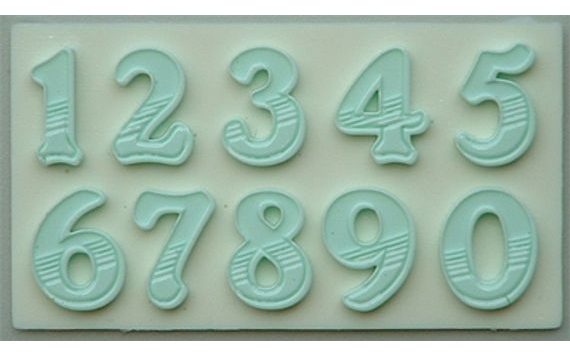 SILICONE MOULD NUMBERS WITH TEXTURE