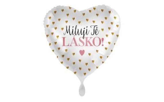 FÓLIOVÝ BALÓN - MILUJEM ŤA, LÁSKA! - SRDCE - 43CM