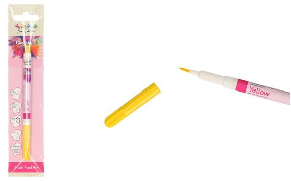 FUNCAKES EDIBLE FUNCOLOURS BRUSH FOOD PEN - YELLOW