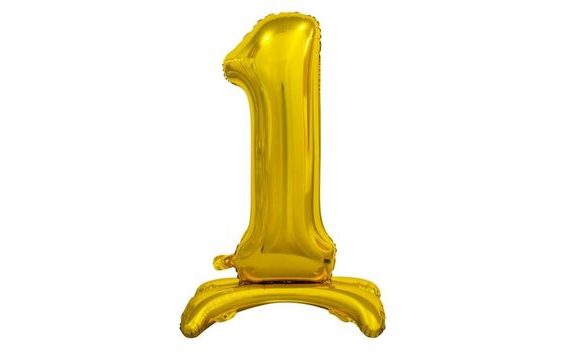 BALÓN FOLIOVÝ ČÍSLICE ZLATÁ NA PODSTAVCI, 74 CM - 1