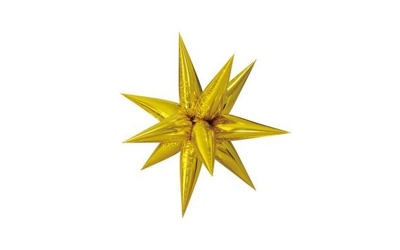 FOIL BALLOON - 3D STAR GOLD 70 CM (CANNOT FILL WITH HELIUM)