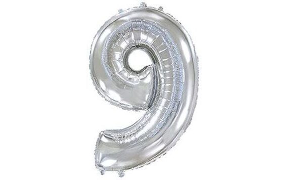BALÓN FOLIOVÝ ČÍSLICE STŘÍBRNÁ - SILVER 115 CM - 9