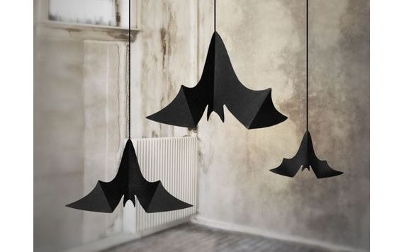 ZÁVĚSNÁ DEKORACE NETOPÝŘI 3 KS - 47X23/37X19/31X14 CM - HALLOWEEN