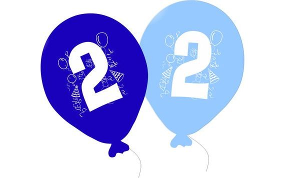 BALONKY NAROZENINY 5KS S ČÍSLEM 2 PRO KLUKY-