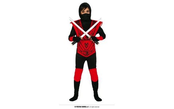 DĚTSKÝ KOSTÝM NINJA ČERVENÝ - VEL. 7-9 LET