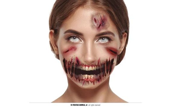 TETOVÁNÍ KRVAVÝ OBLIČEJ - KREV - HALLOWEEN - 4 KS