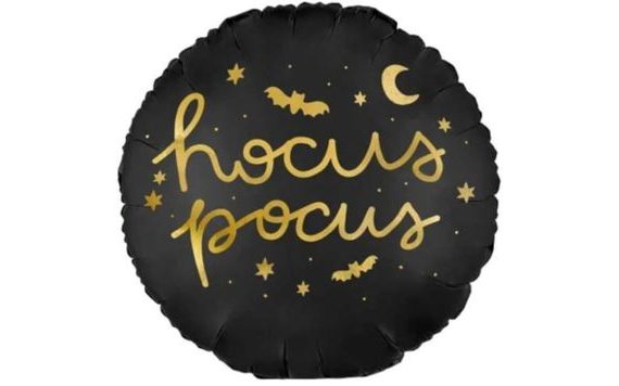 FÓLIOVÝ BALÓN HOKUS POKUS - ČIERNY - HALLOWEEN - ČARODEJNICA - 45 CM