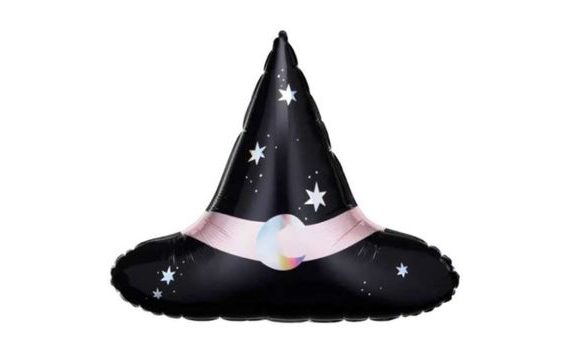 FOLIOVÝ BALÓNEK KLOBOUK - HALLOWEEN - ČARODĚJNICE - 60 CM