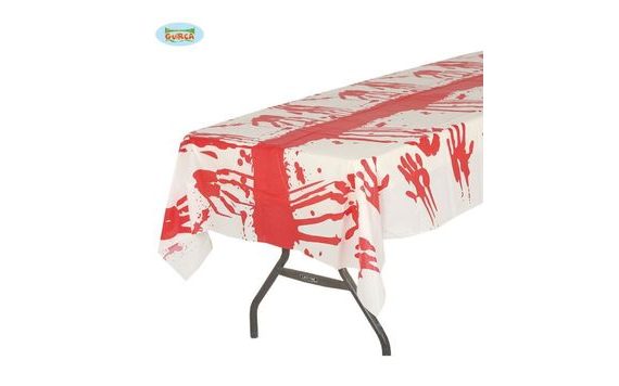 HALLOWEEN ASZTALTERÍTŐ VÉRZŐ KEZEK 135X270 CM