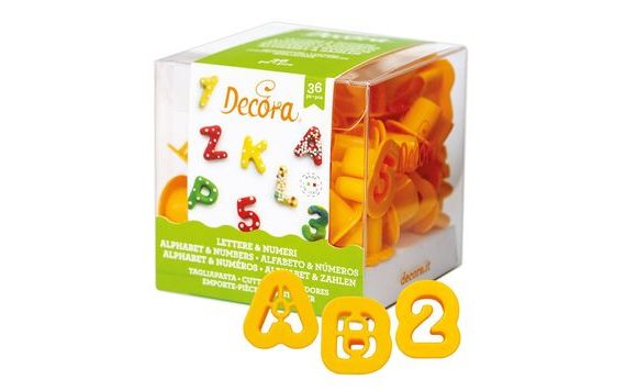 ALPHABET AND NUMBERS CUTTERS 36 PCS 2X1,6CM