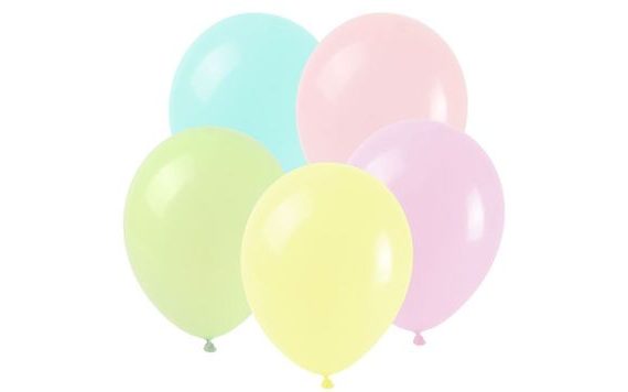 BALLOONS MAKRONKY MIX 25 CM PASTEL - 8PCS