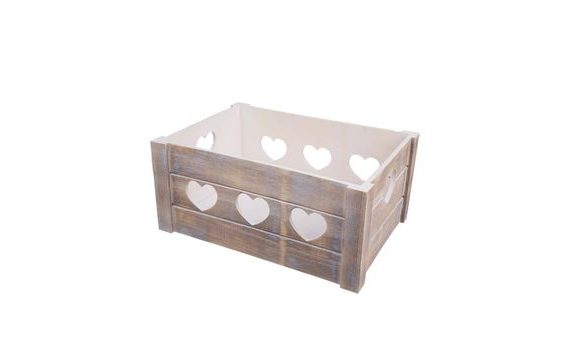 WOODEN DECORATIVE BOX A HEART 31X21X14 CM