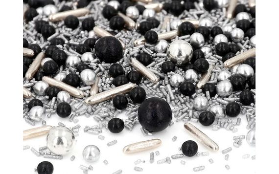 CUKROVÉ ZDOBENÍ ČERNO-STŘÍBRNÉ 30G