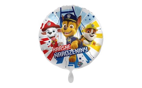 BALÓN FOLIOVÝ TLAPKOVÁ PATROLA - KRÁSNÉ NAROZENINY - PAW PATROL - 43CM