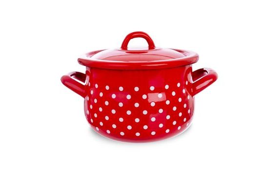 TEČKA ZOMÁNCOZOTT LÁBAS 16 CM FEDŐVEL