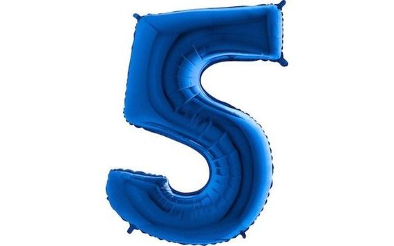 BALLOON FOIL NUMERALS BLUE - BLUE 115 CM - 5