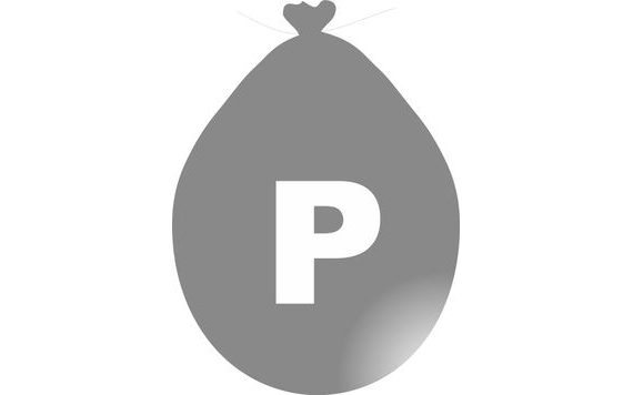 SILVER LETTER P BALLOON