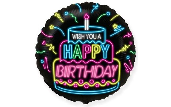 FÓLIÁS LUFI BOLDOG SZÜLETÉSNAPOT KÍVÁNÓ FEKETE 45 CM