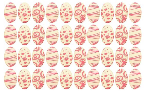 PAINTED CHOCOLATE EGGS WHITE - PINK 165 PCS