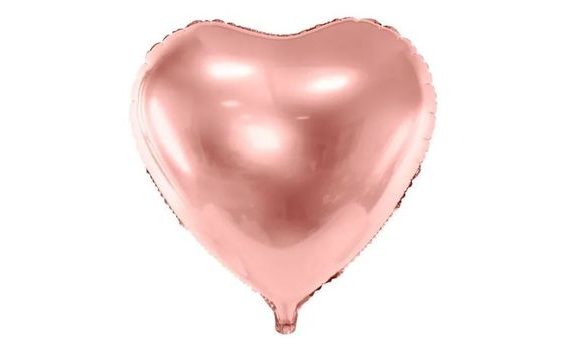 FOLIOVÝ BALÓN SRDCE RŮŽOVO ZLATÉ - ROSEGOLD - SVATBA - VALENTÝN - 45 CM