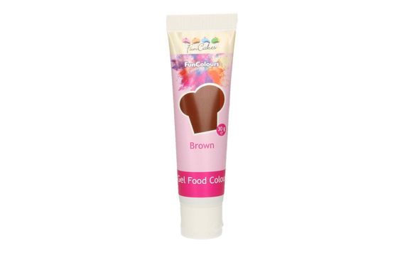 EDIBLE FUNCOLOURS GEL - BROWN 30G