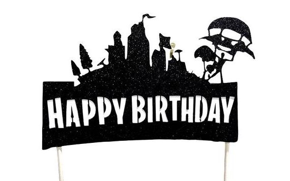 CAKE TOPPER FORTNITE CITY - HAPPY BIRTHDAY