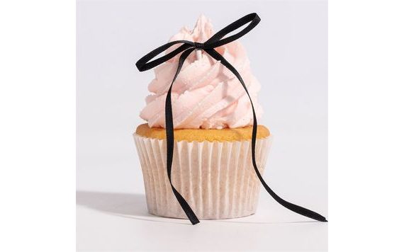 BLACK SATIN BOW CAKE TOPPERS – 8 PIECES