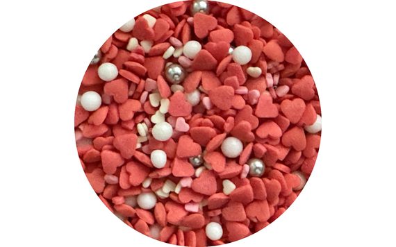 CUKROVÉ ZDOBENIE MIX ČERVENO-BIELY 50 G