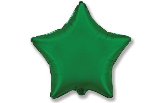 ZÖLD CSILLAG FÓLIA LÉGGÖMB 45 CM