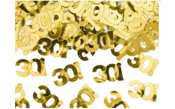 FÉMES KONFETTI 30-AS SZÁM - ARANY - 15 G