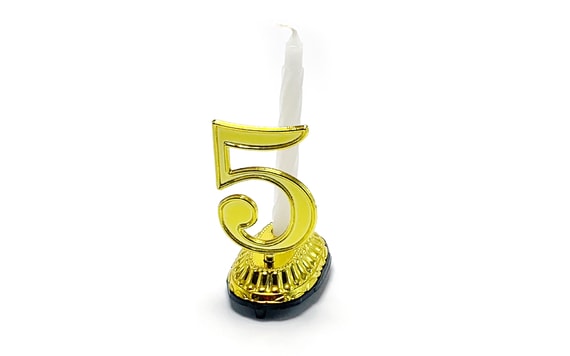 BIRTHDAY CAKE SET - DIGITS 5 AND CANDLE