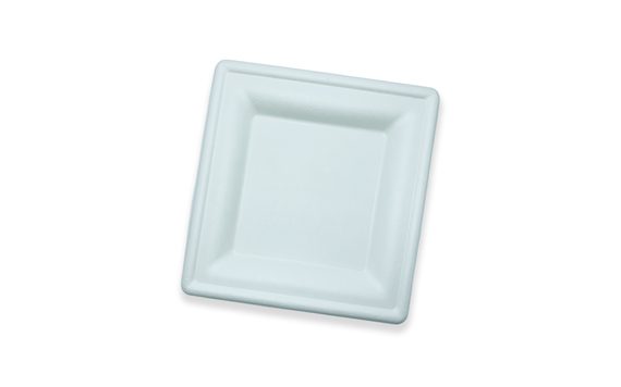 BIODEGRADABLE SUGAR CANE PLATE - SQUARE 15X15 CM - 12 PCS