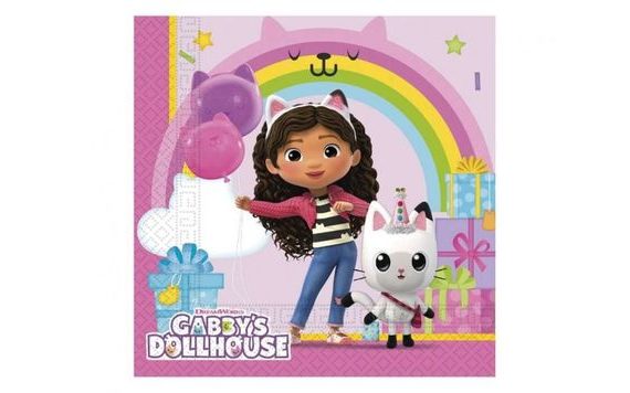 GABBY'S DOLLHOUSE PAPER NAPKINS - 33X33 CM - 20 PCS